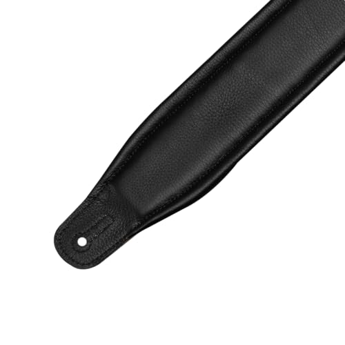 3" Wide Leather Guitar Strap with Foam Padding, Black L93354