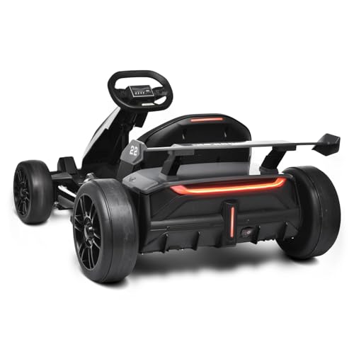 24V Kids Go Kart 300W Electric Drift Kart Outdoor Race Toy with 2X150W Motor, 7AH Battery, Green R238