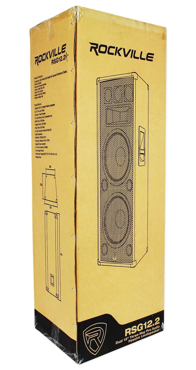 Dual 12" 2000 Watt 3-Way Passive DJ/Pro Audio Speaker V826930