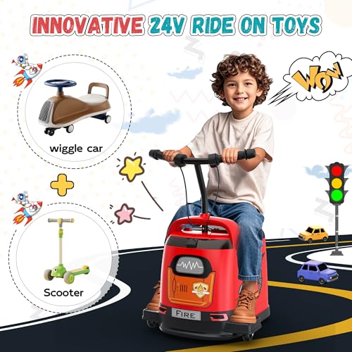 24V Kids Ride-On Car, 180W Brushless Motor, Max 5Mph, Red V9501