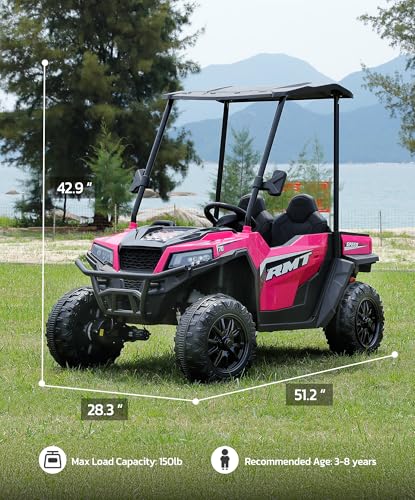 24V Ride on Car 2 Seater with Sun Shade, Dump Bed & Shovel, 4WD Electric Truck for Kids F44284