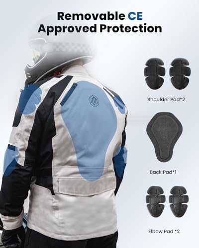 Motorcycle Jacket Adventure Riding Armored Airflow Waterproof I32416