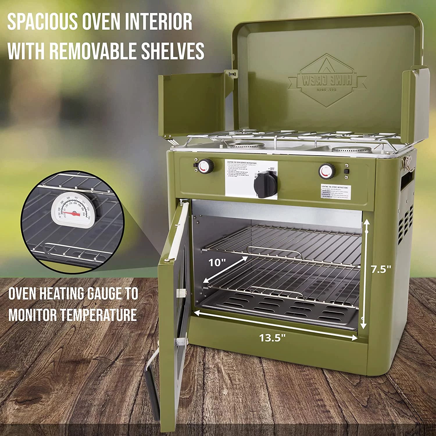 Portable 2 Burner Gas Camping Oven with Carry Bag S658