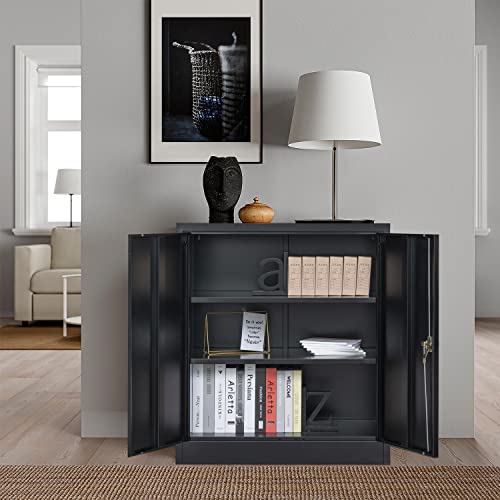 Locking Metal Storage Cabinet with Shelves and Doors L888