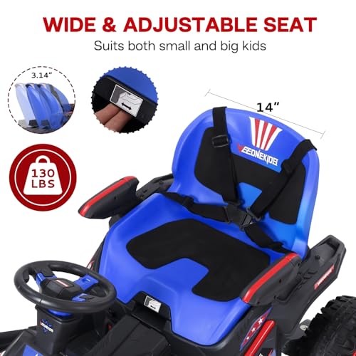 24V Ride on Toy for Big Kids with 4 Motors, Bluetooth Speaker, Adjustable Seat J34962