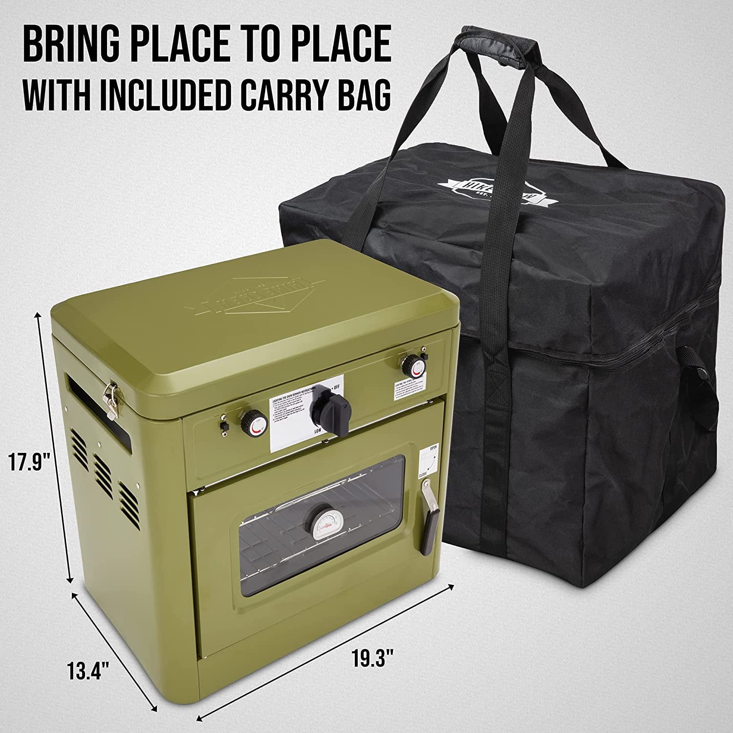 Portable 2 Burner Gas Camping Oven with Carry Bag S658