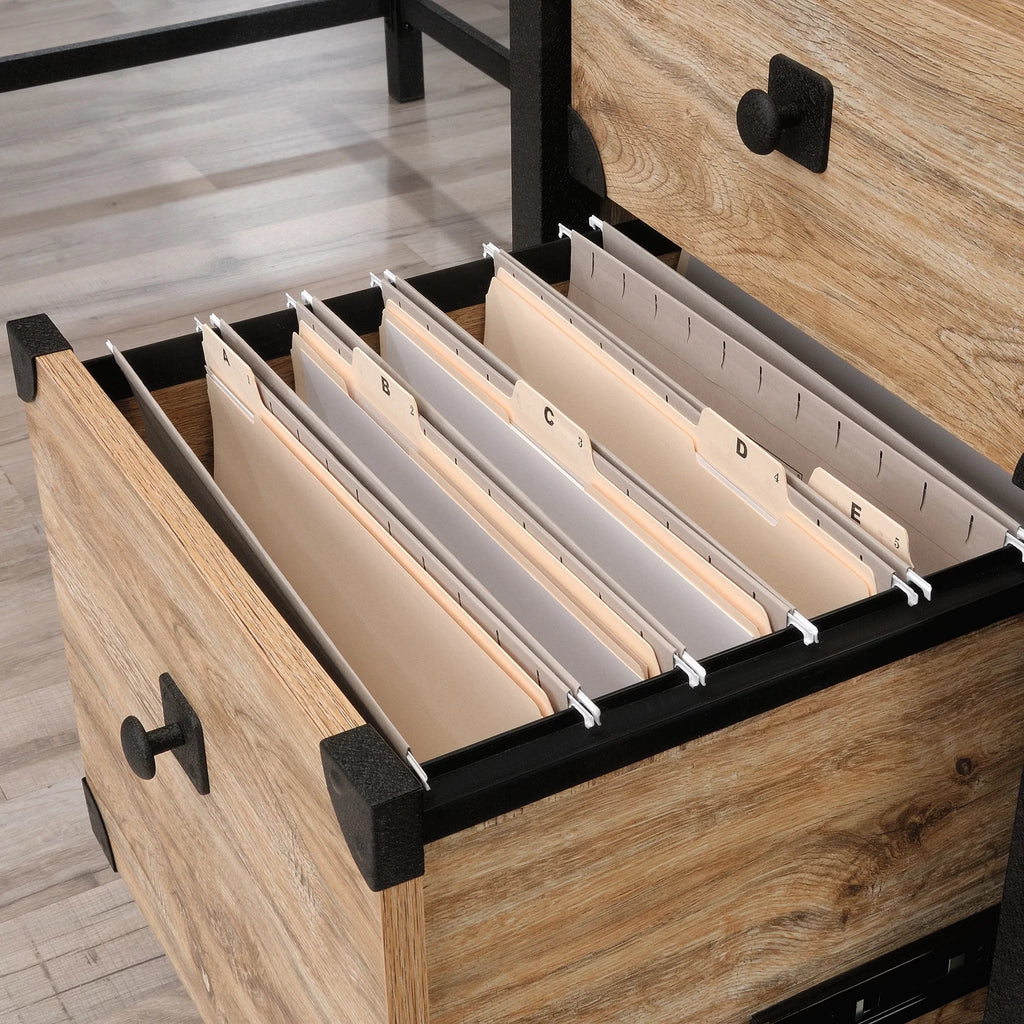 L-Shaped Desk, Milled Mesquite Finish C89994