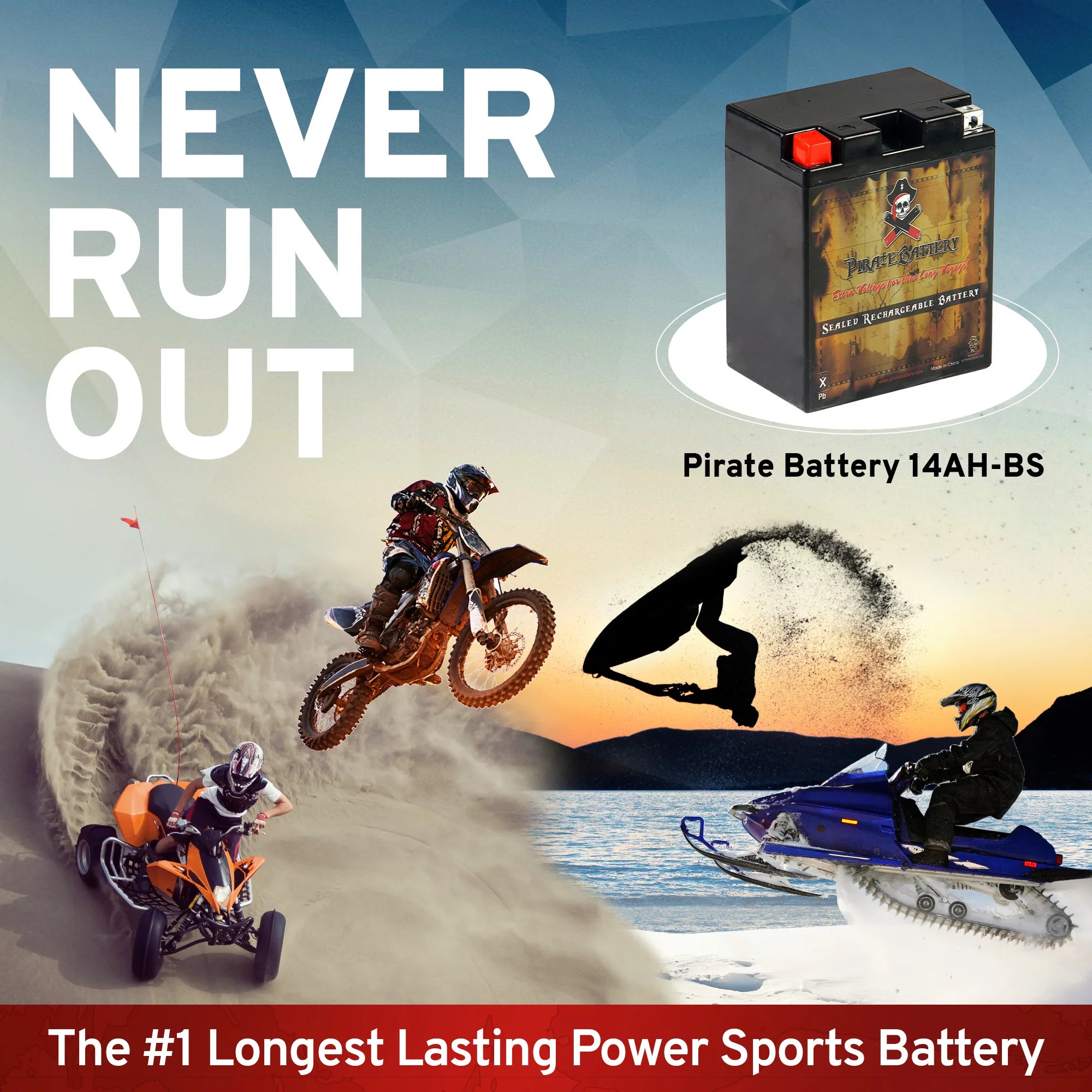 YTX14AH-BS 12V 210 CCA ATV Battery F452