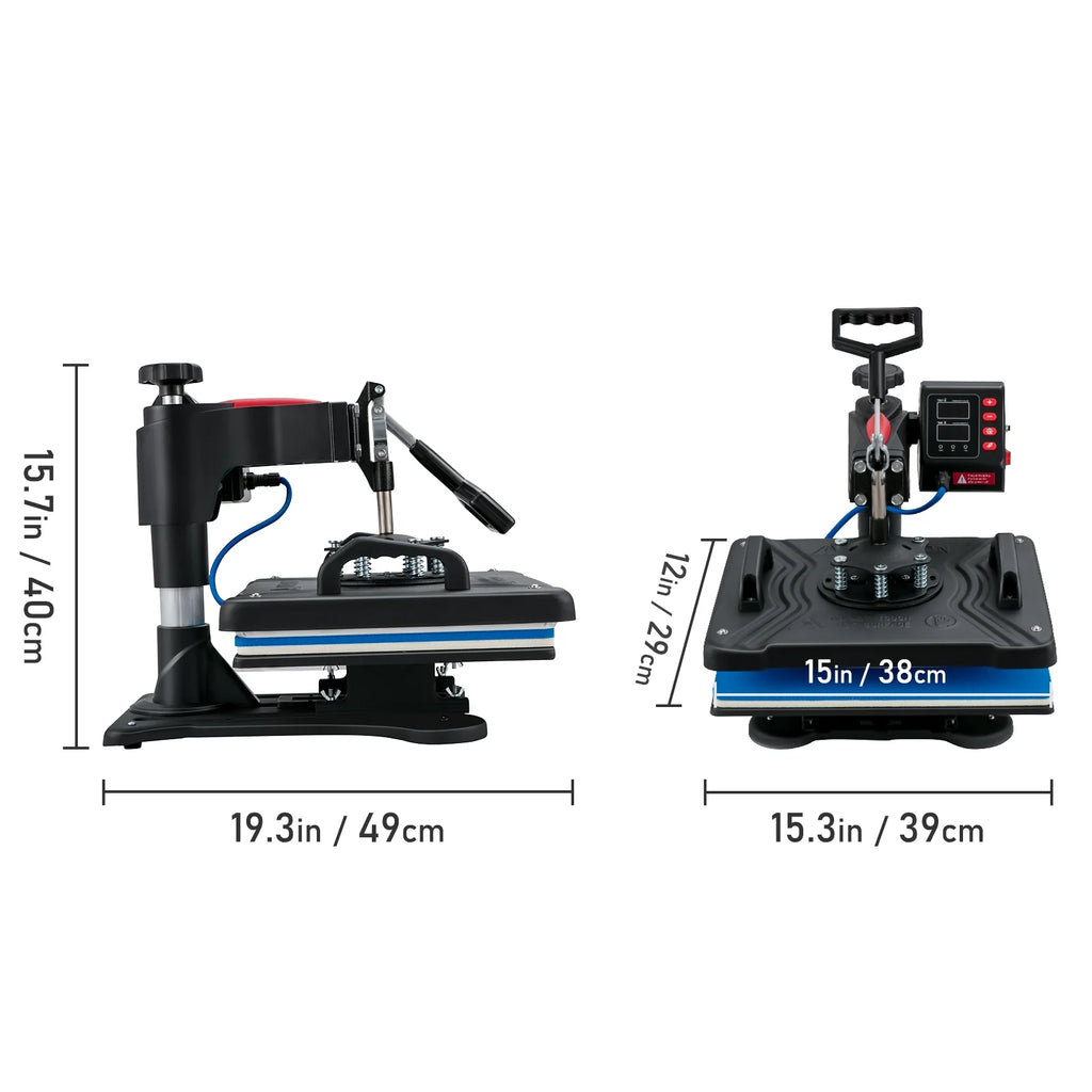 Heat Press Machine, 12x15in, 5-in-1 Clamshell Sublimation Transfer Printer C8820