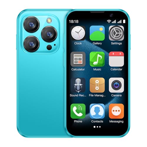 3G Mini Smartphone 3.0 Inch WiFi GPS Quad Core Android 8.1 Palm Phone Slim HD Camera Dual Sim 2GB RAM 16GB Light Blue H59317