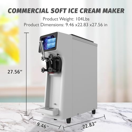 Soft Serve Ice Cream Machine 1000W with Pre-Cooling and Auto Clean O638025
