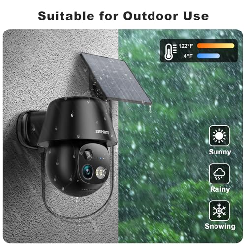 Solar Security Cameras Wireless Outdoor, 2K Pan/Tilt 360° View, WiFi, AI Motion Detection, Color Night Vision L50490