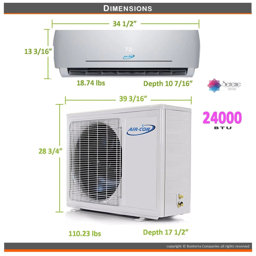 Ductless Mini Split Air Conditioner Heat Pump 24000 BTU 18 SEER 220V N141665