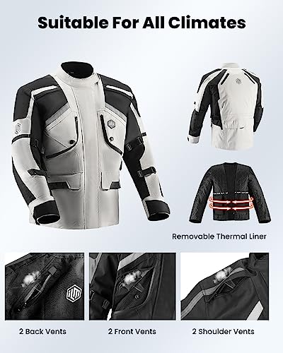 Motorcycle Jacket Adventure Riding Armored Airflow Waterproof I32416