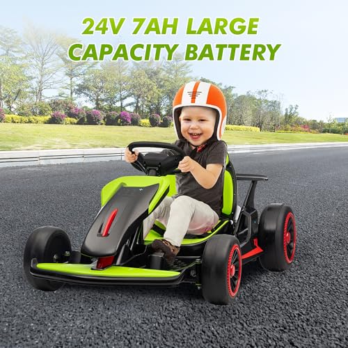 Electric Drift Kart with Adjustable Seat, 24V Ride On Toy for Kids G7951