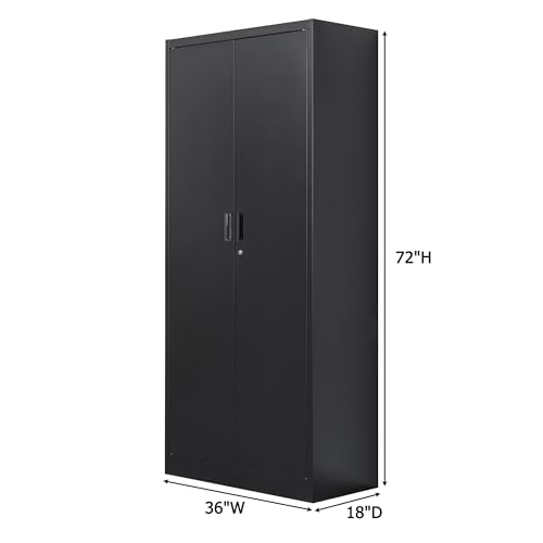 Metal Storage Cabinet with Adjustable Shelves, White W537131