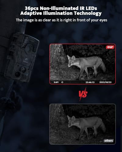 4K 36MP Trail Camera with Night Vision and 32GB Card D374377