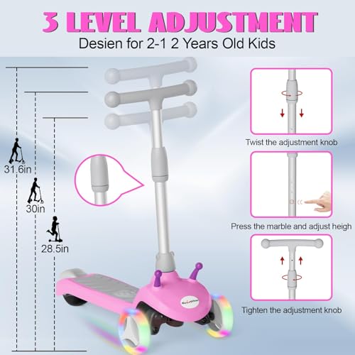 Kids Electric Scooter with 3 Wheels, Adjustable Height, Anti-Slip Deck V61735