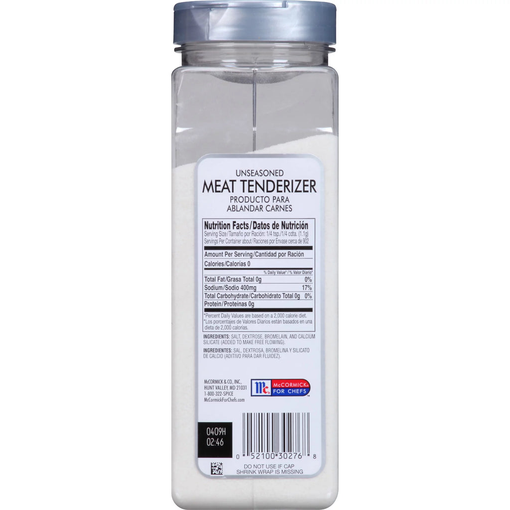 Kosher Unseasoned Meat Tenderizer, 35 oz Bottle H94051