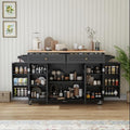 67’’ Movable Kitchen Island with Drop Leaf and Power Outlet, Lockable Sliding Countertop Rolling Island Cart with 2 Large Drawers, Spice, Towel Rack,White