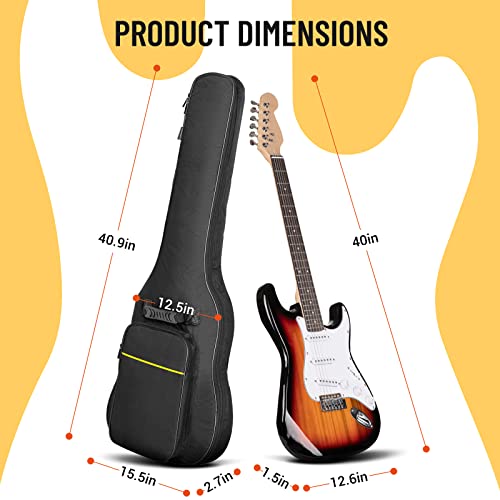 Electric Guitar Gig Bag 6mm Padding Backpack Soft Case Black Z99509