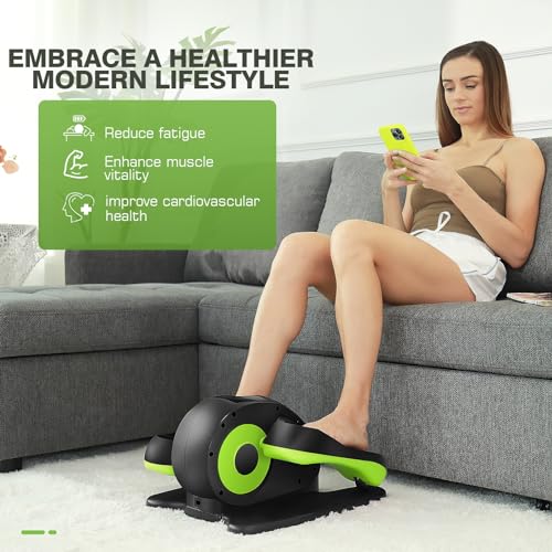 Under Desk Elliptical Machine - Quiet Pedal Exerciser for Seniors, Office & Home N263