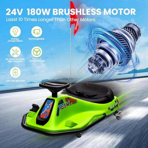 24V Electric Go Kart Drifting Car with 360° Rotation N6384