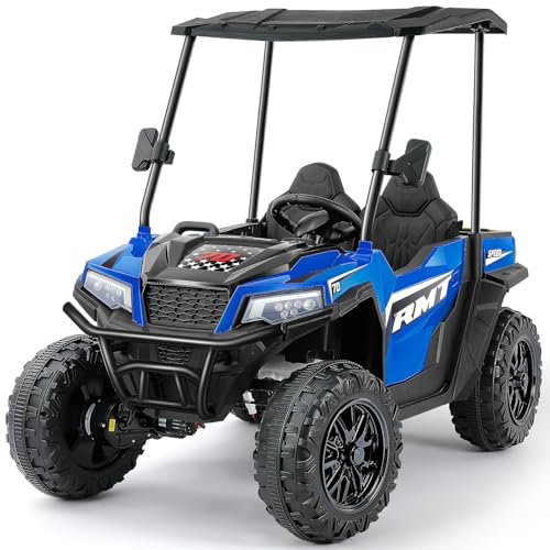 24V Ride on Car 2 Seater with Sun Shade, Dump Bed & Shovel, 4WD Electric Truck for Kids F44284