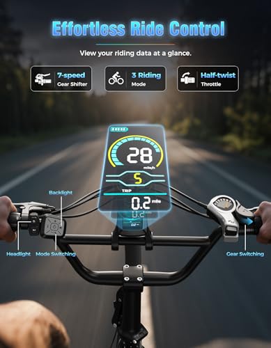 Folding Electric Bike for Adults, 1200W Peak Motor, 28MPH Max Speed, 48V 10AH Removable Battery, 20" Fat Tire M840673