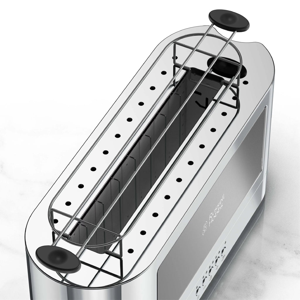 2-Slice Glass Accent Toaster, Black & Silver H6234