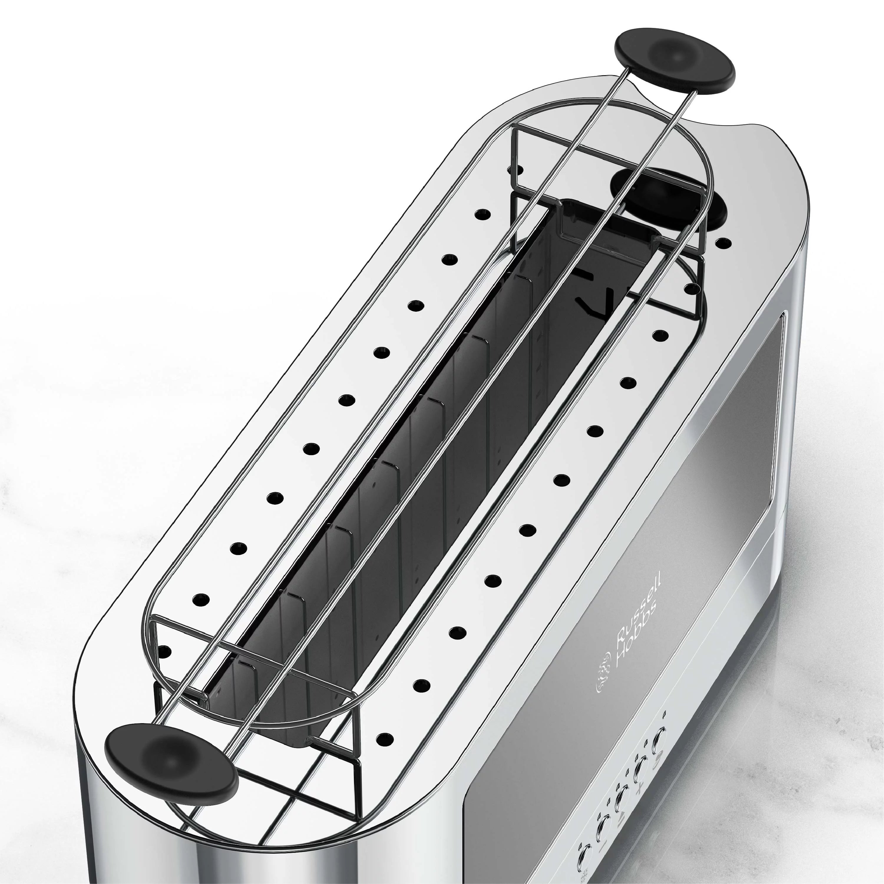 2-Slice Glass Accent Toaster, Black & Silver H6234