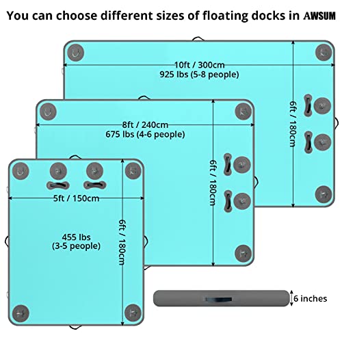 Inflatable Floating Dock Platform for Pool Beach Ocean Y75577