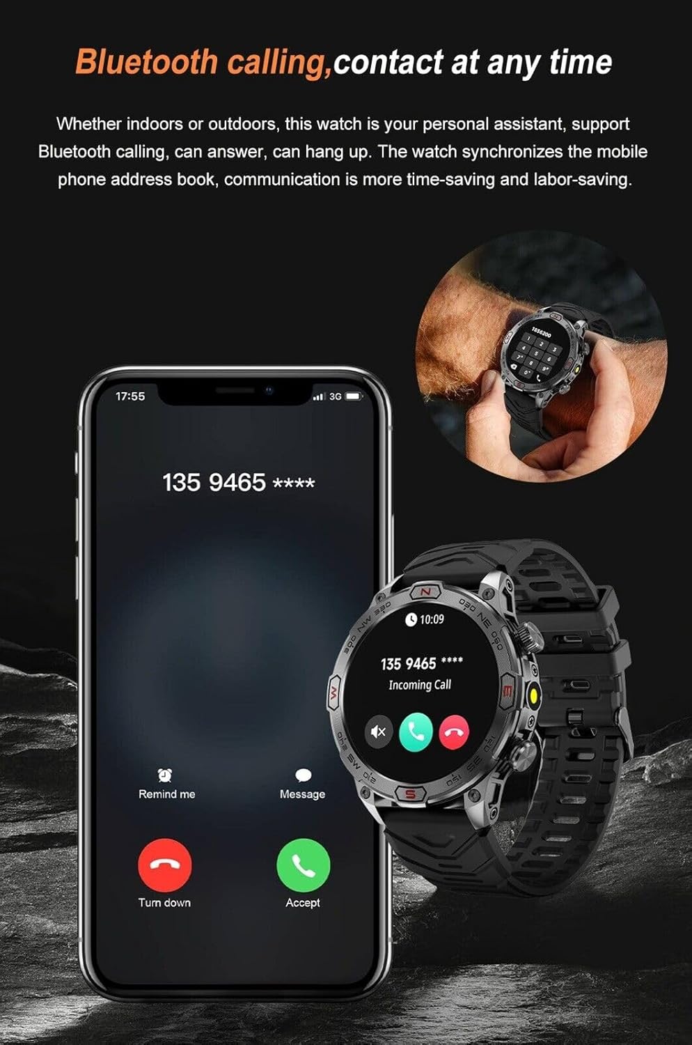 Smart Watch with 1.43" AMOLED Display, Waterproof Fitness Tracker H58521