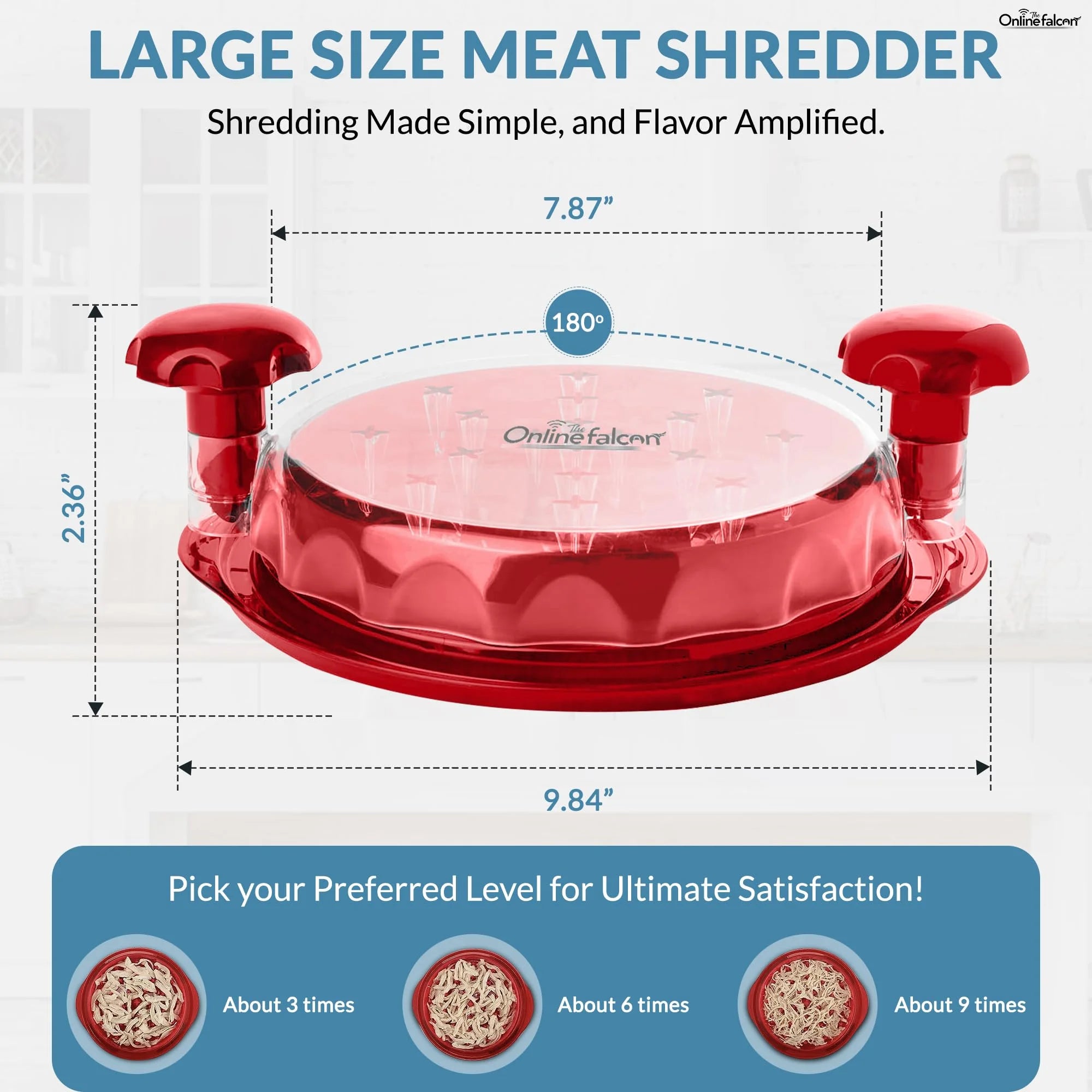 Chicken Breast Shredder Tool, Large Meat Shredder with Ergonomic Handle X1034