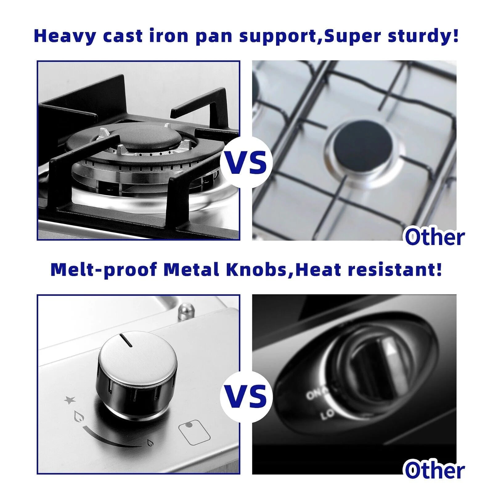 12" Gas Cooktop Stainless Steel NG/LPG Built-in Q34675