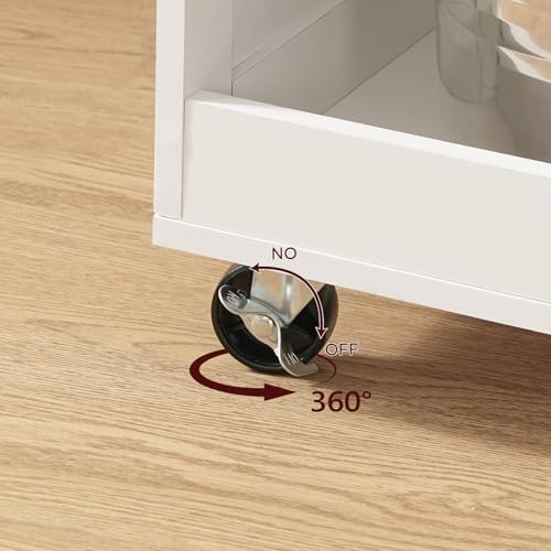 Kitchen Island with Power Outlet and Drawer on Wheels I678