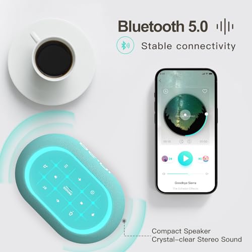 White Noise Sound Machine Alarm Clock with Bluetooth Speaker Q9962