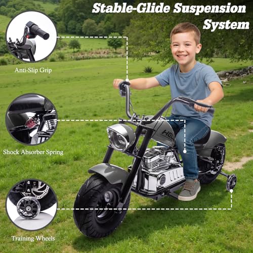 Electric Dirt Bike for Kids 14+, 360W Motor, 15.5 MPH, Gray D8115