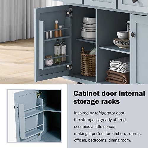 Large Kitchen Island with Drop Leaf, Rolling Cart, Power Outlet R822