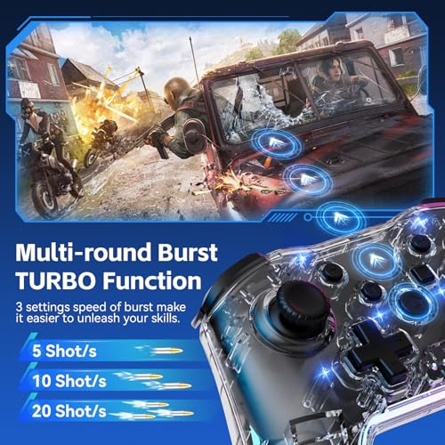 Wireless Controller for Switch, PC, Android, iOS with RGB Lighting U4373