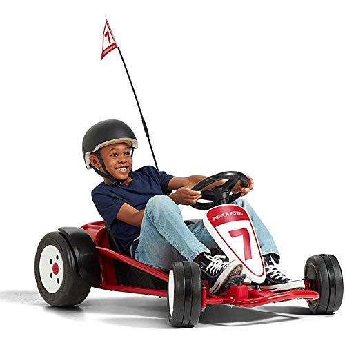 Kids Electric Go-Kart with Adjustable Seat, Rubber Wheels B5495