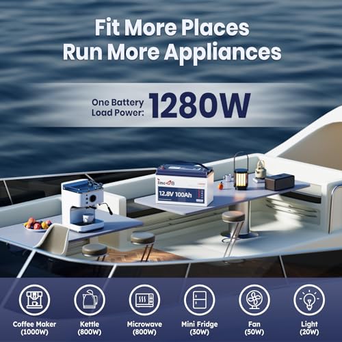 12V 100Ah LiFePO4 Marine Battery with Low-Temp Protection and 100A BMS X724