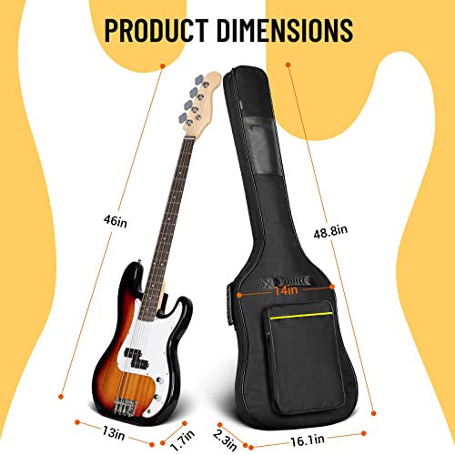 Electric Guitar Gig Bag 6mm Padding Backpack Soft Case Black Z99509