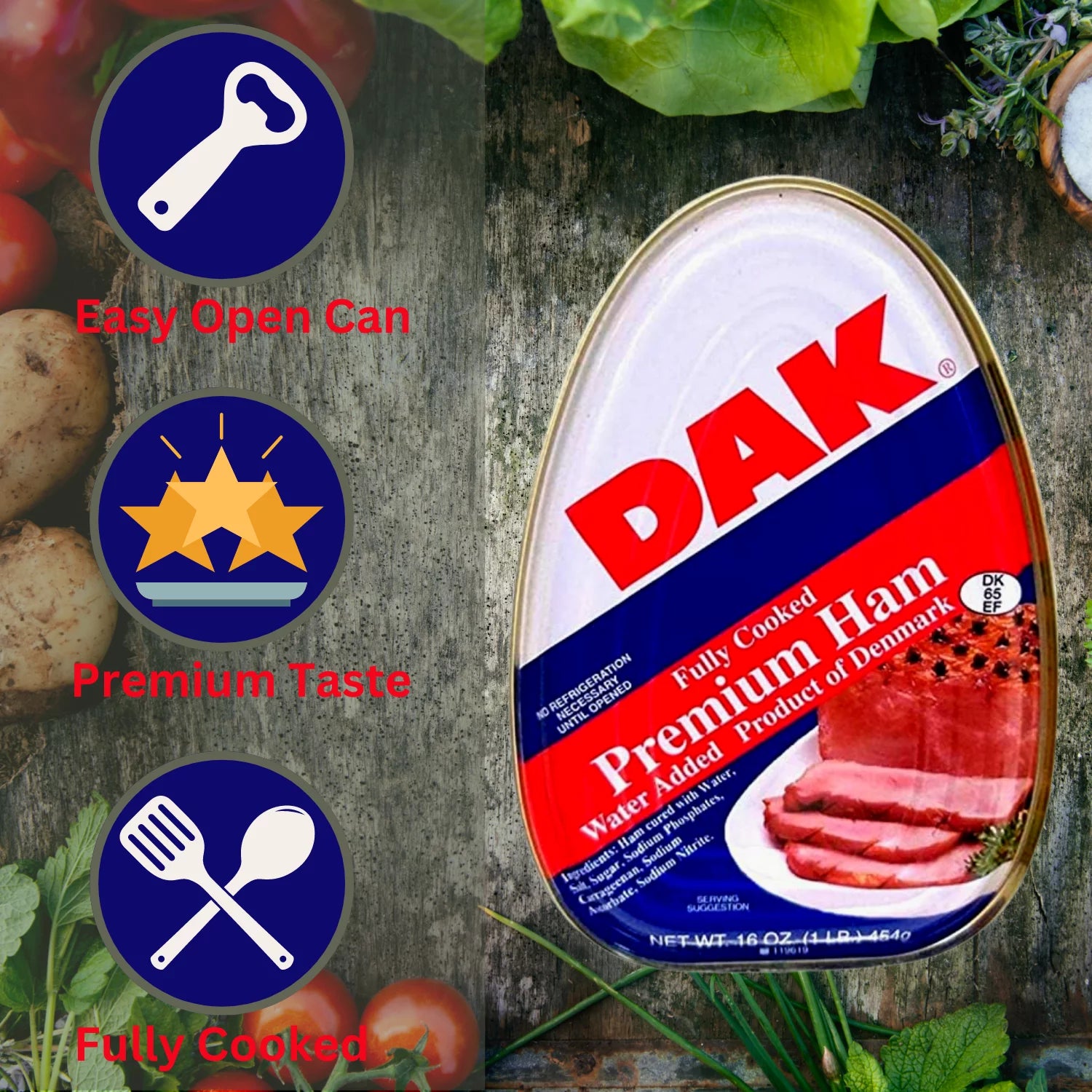Canned Ham 16oz Fully Cooked Ready to Eat, Pack of 2 Q8857
