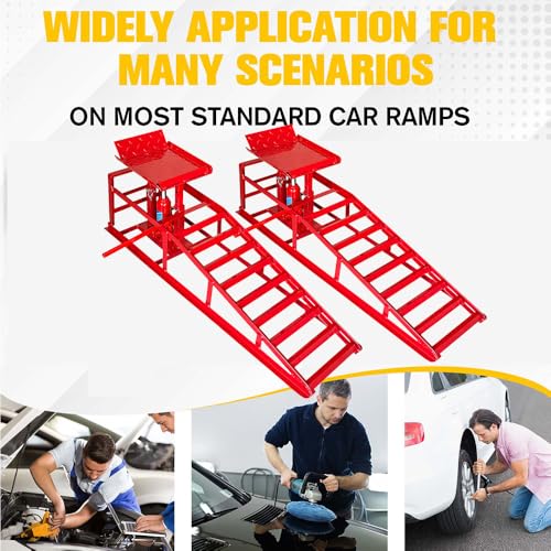 Hydraulic Car and Truck Service Ramps, 11023 Lbs Capacity, Portable Lifts for Oil Changes D8064
