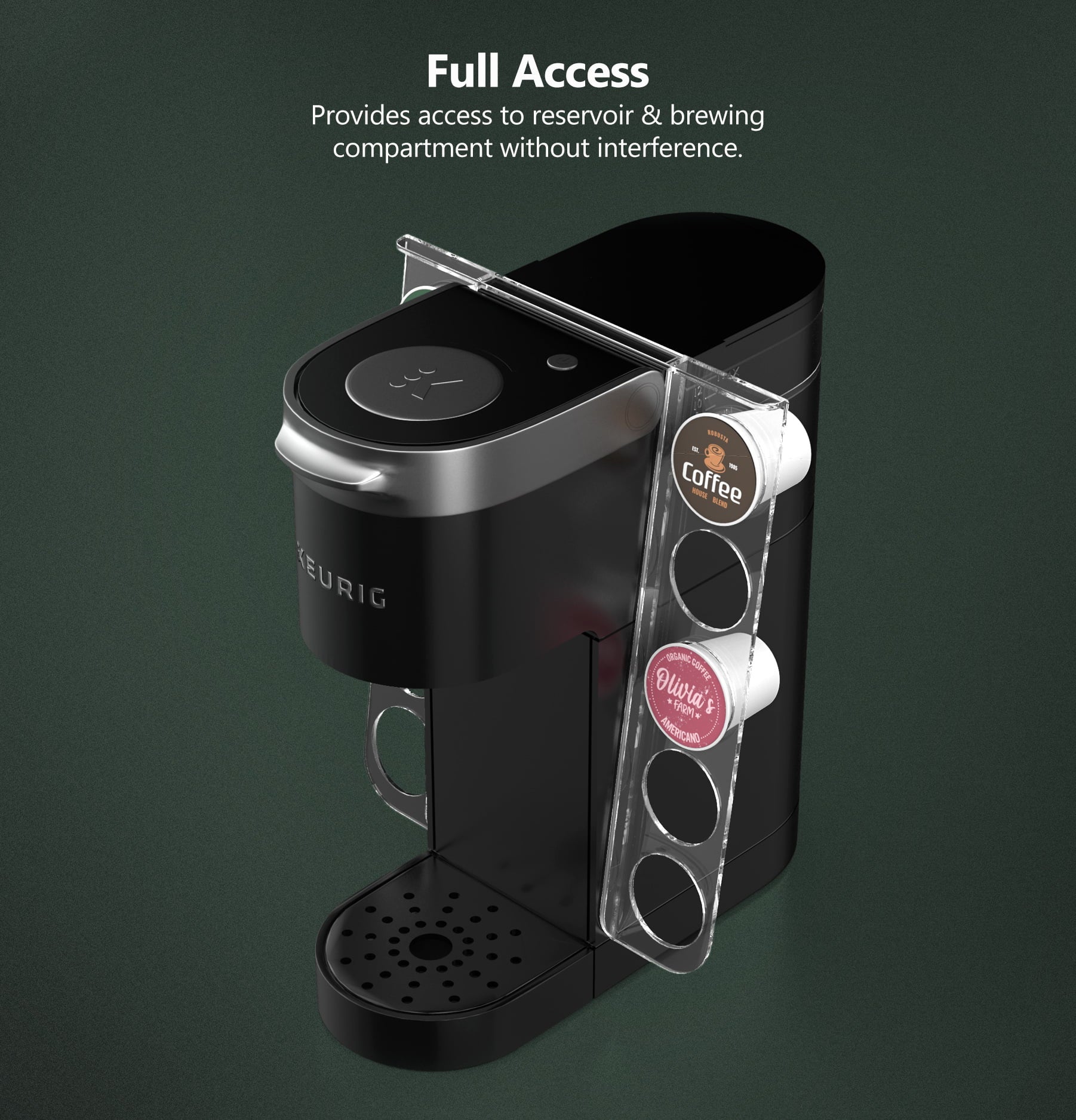K Cup Holder for Keurig Mini, Acrylic Coffee Pod Storage Organizer U6843