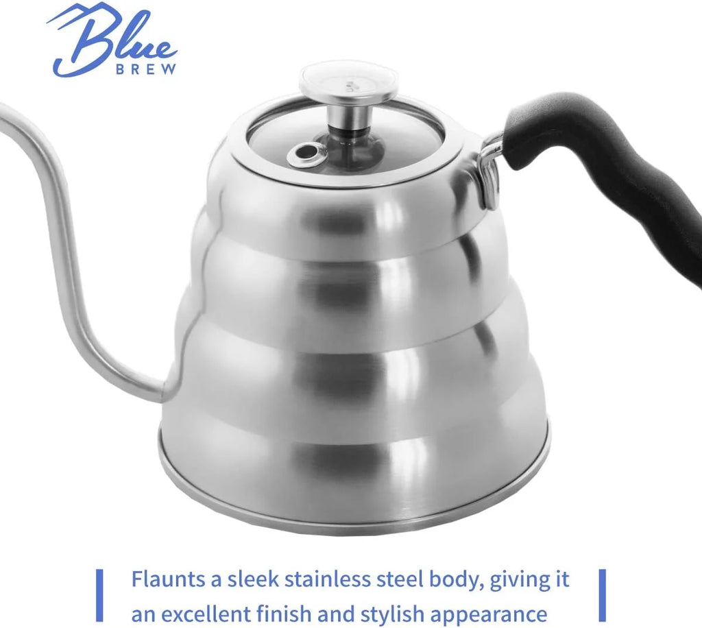 Gooseneck Kettle with Thermometer, 40 oz Stainless Steel for Coffee and Tea S393