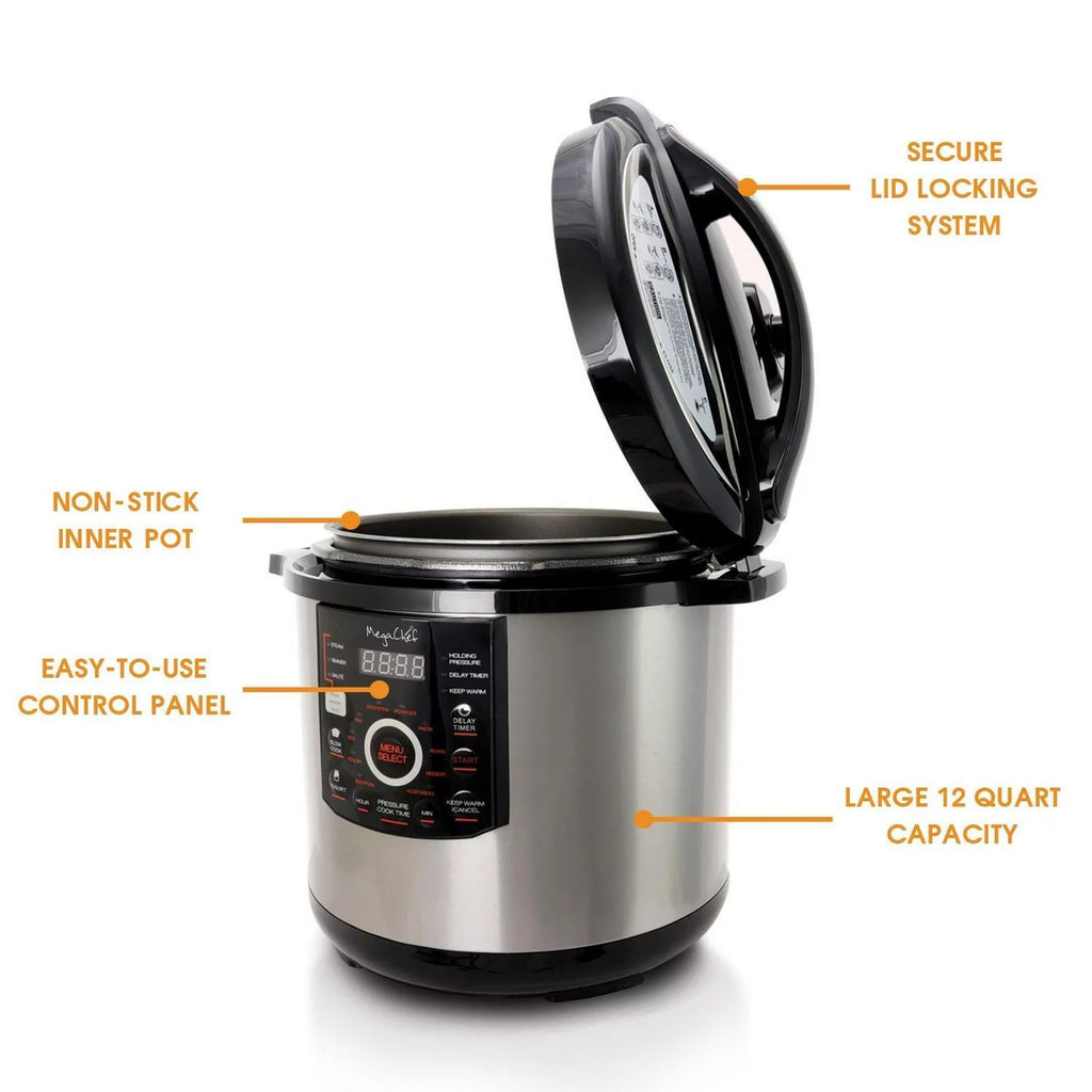 Digital Pressure Cooker with Lid, 12 Quart Capacity F67602