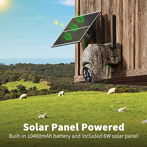 Cellular Trail Camera 4G LTE with Solar Panel, Motion Activated, 2K Night Vision E2472