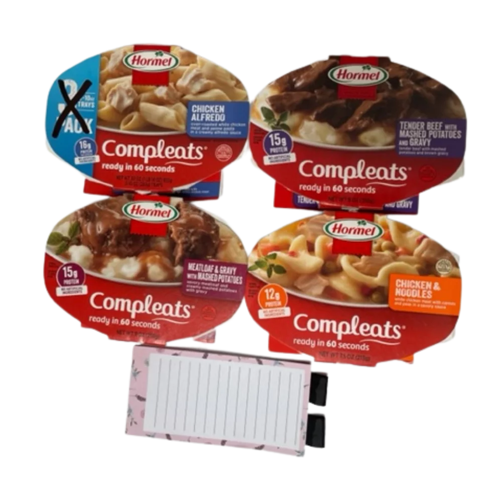 Chicken Alfredo, Beef, Chicken Noodle & Meatloaf Meal Variety Pack K207625